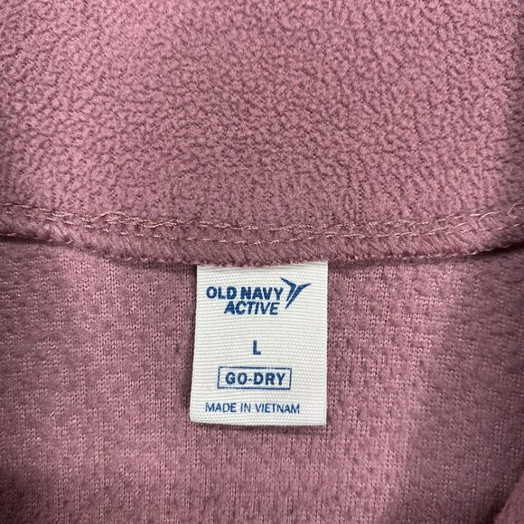 Old Navy Active Womens Go-Dry Pink Full-Zip Fleece Sweater Jacket Large - Picture 3 of 11